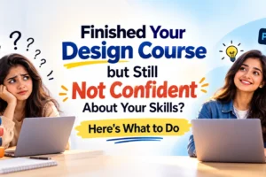 Design course graduate struggling with confidence and improving design skills.